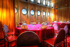 A luxury ship's dining area